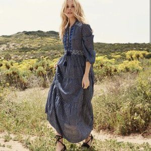 ❌ Sold ❌ DOEN PREM DRESS NWT Size Small Navy Block Print